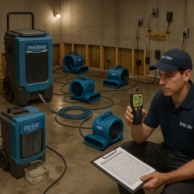 Structural Drying and Dehumidification process in Edgefield County, SC